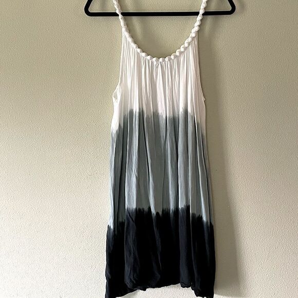 New! Made in Bali Blue and White Hand-Dyed Summer Dress. One Size (fits like L). - Picture 2 of 6